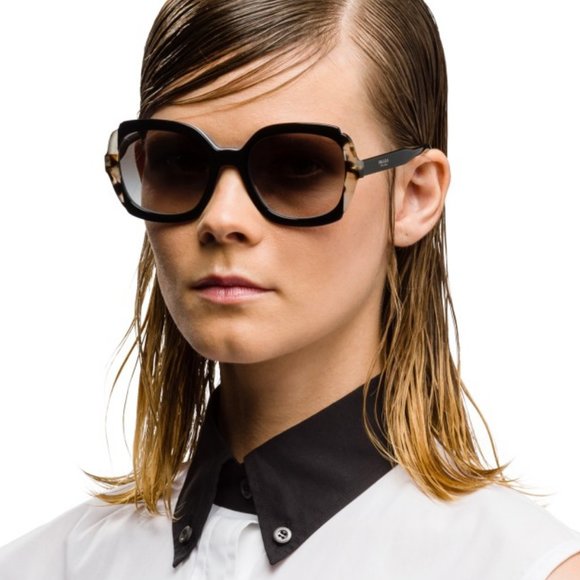 NWT $290 PRADA KHR0A7 SQUARE ASTRAL TORTOISE SUNGLASSES GREY GRADIENT LENS 54mm